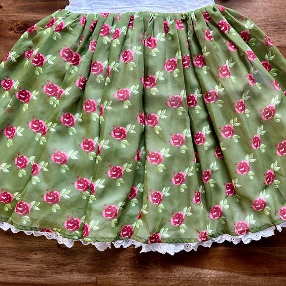 SweetHoney Christmas Tiny Dancer Dress Perfect Posie Floral Linen Chiffon Lace 6 - Picture 4 of 8